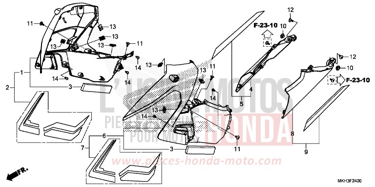 SIDE COWL for X-ADV 750 GRAND PRIX RED (R380) from 2018